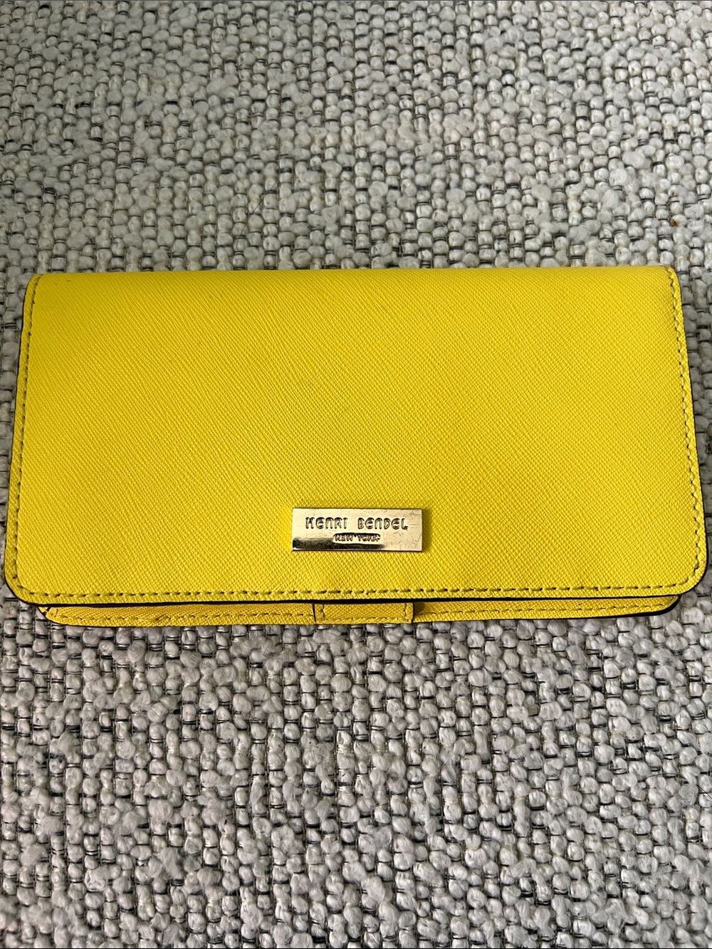henri bendel Sunny Yellow Saffiano Wallet Clutch